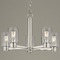 Design Classics Lighting Vashon 5-Light Chandelier in Satin Nickel with Clear Glass Cylinders 2105-09 GL1040C