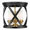 Z-Lite Malcalester Matte Black & Olde Brass Flush Mount by Z-Lite 481F13-MB-OBR