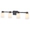 Design Classics Lighting 4-Light White Glass Bathroom Vanity Light Bronze 2104-220 GL1027