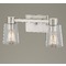 Design Classics Lighting 2-Light Clear Glass Bathroom Light Satin Nickel 2102-09 GL1027-CLR