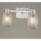 Design Classics Lighting 2-Light Prismatic Glass Bathroom Light Satin Nickel 2102-09 GL1056-FC