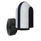 Besa Lighting Frosted Ribbed Glass Outdoor Wall Light Black Costaluz by Besa Lighting 313957-WALL-FR