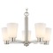Design Classics Lighting Satin White Glass Chandelier Satin Nickel 2105-09 GL1055