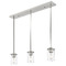 Z-Lite Z-Lite Thayer Brushed Nickel Multi-Light Pendant with Cylindrical Shade 742MP-3BN