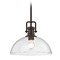 Design Classics Lighting Industrial Bronze Pendant Light with Clear Glass 13-Inch Wide 1763-220 G1785-CL