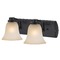 Design Classics Lighting Caramel Glass Bathroom Light in Bronze with 2-Lights 1202-36 GL9222-CAR