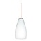 Besa Lighting Besa Lighting Karli Bronze LED Mini-Pendant Light with Oblong Shade 1XT-719807-LED-BR