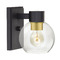 Design Classics Lighting Vashon Wall Sconce in Matte Black & Brass by Design Classics Lighting 2101-07 BK SB G1832-CL KIT